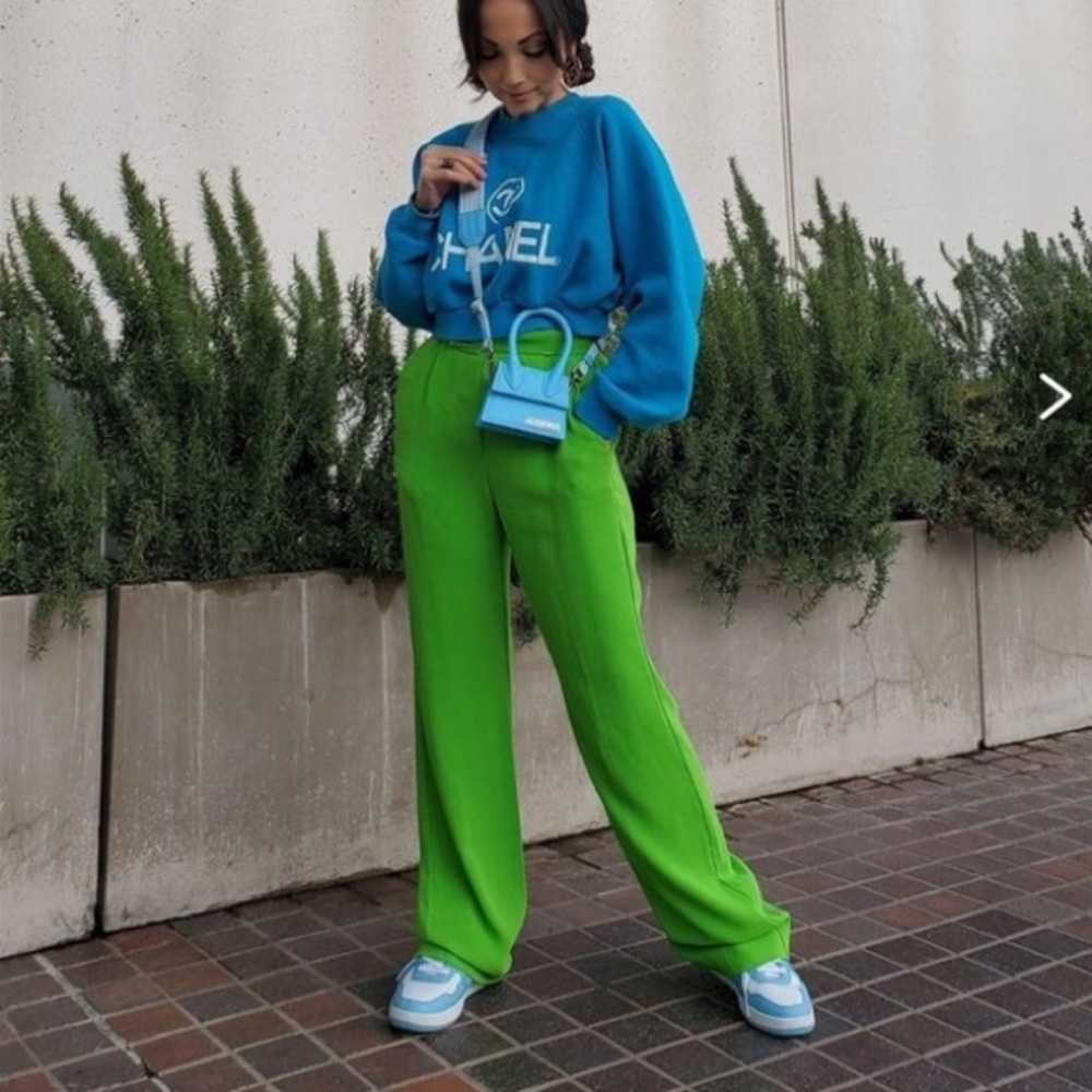 Maison Margiela Green Straight Leg Pants Trousers